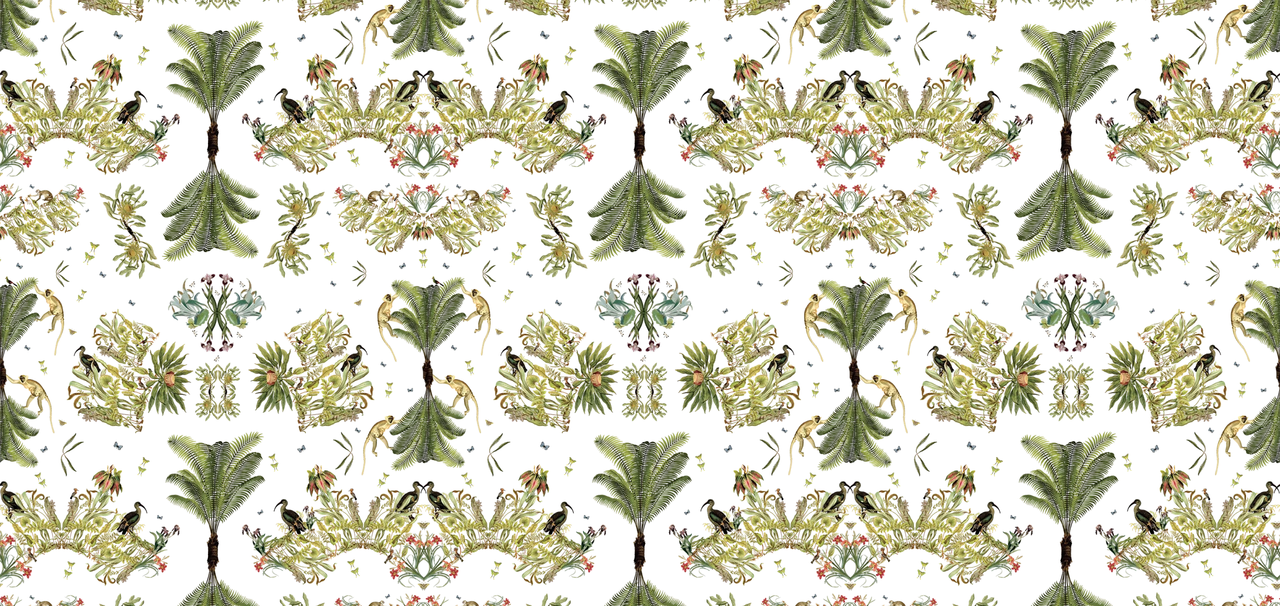 Ark Paper Studio Collection APS16 Palm tree, Heron and Monkey with a transparent background print