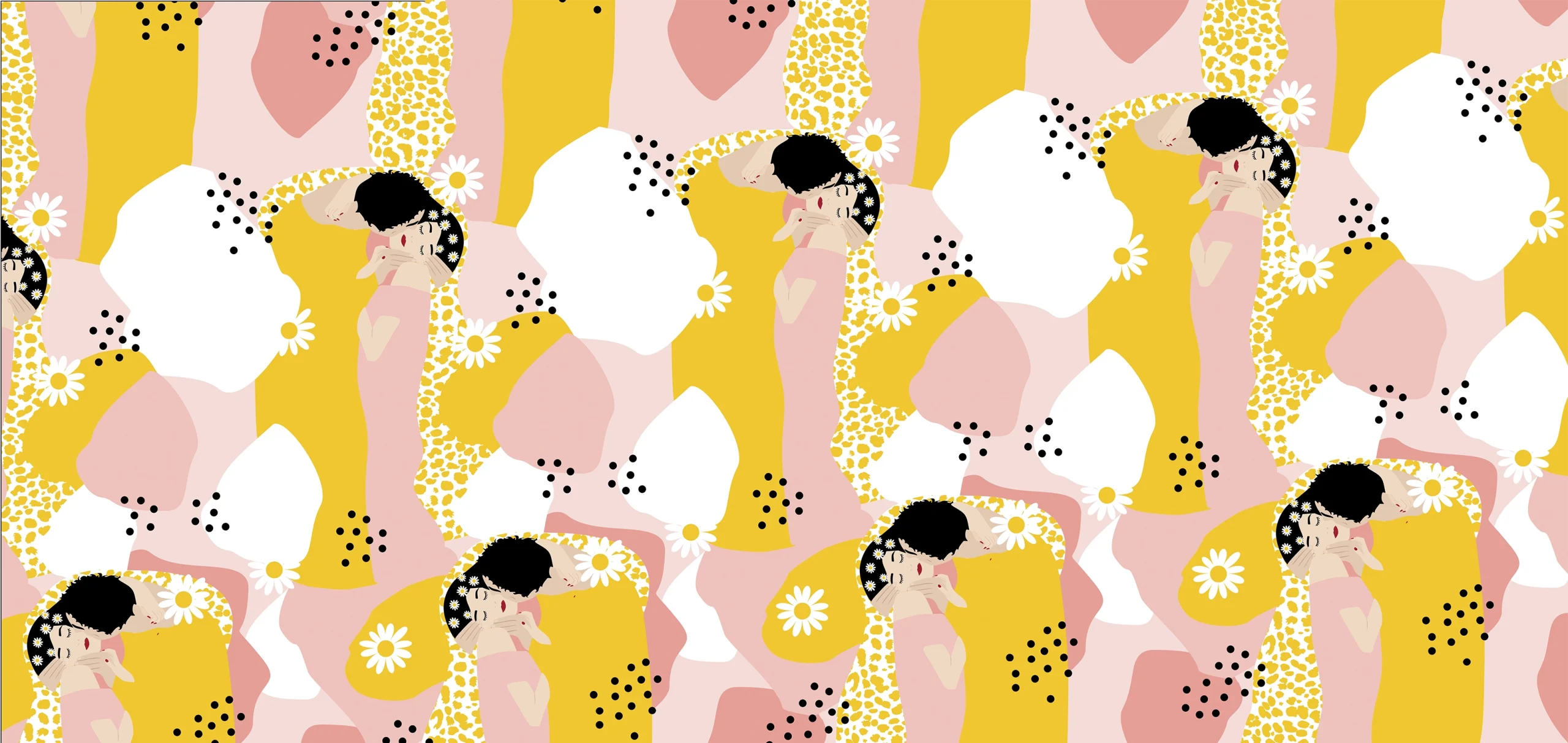 Danielle Visser DV03 Pink, yellow and white print, Orms Print Room