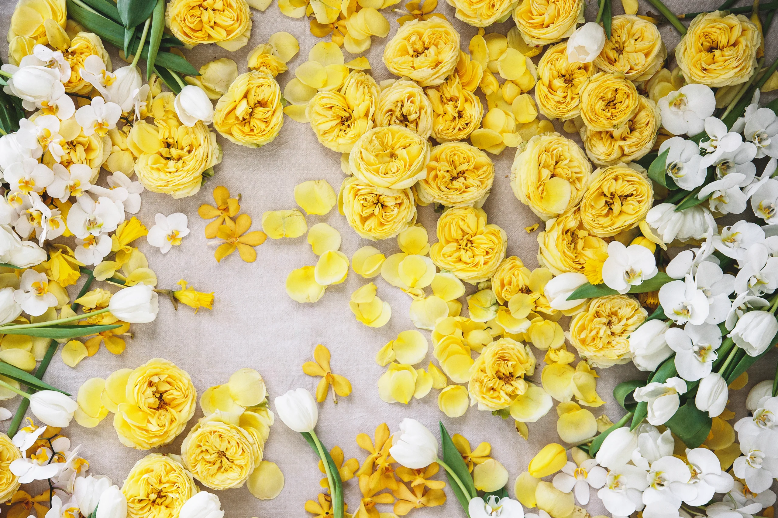 Fleur Le Cordeur FLC08 Flower arrangement, yellow and white Orms Printroom